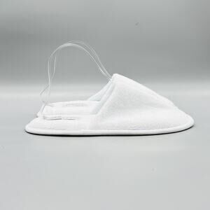 Frette Slippers Womens 9 White Terry Spa Hotel Non Slip Soft House Shoes Comfort